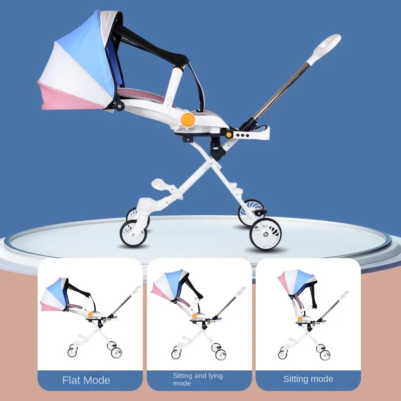 Cochecito plegable bidireccional para bebé – Ligero con bandeja y reposapiés - imagen 3