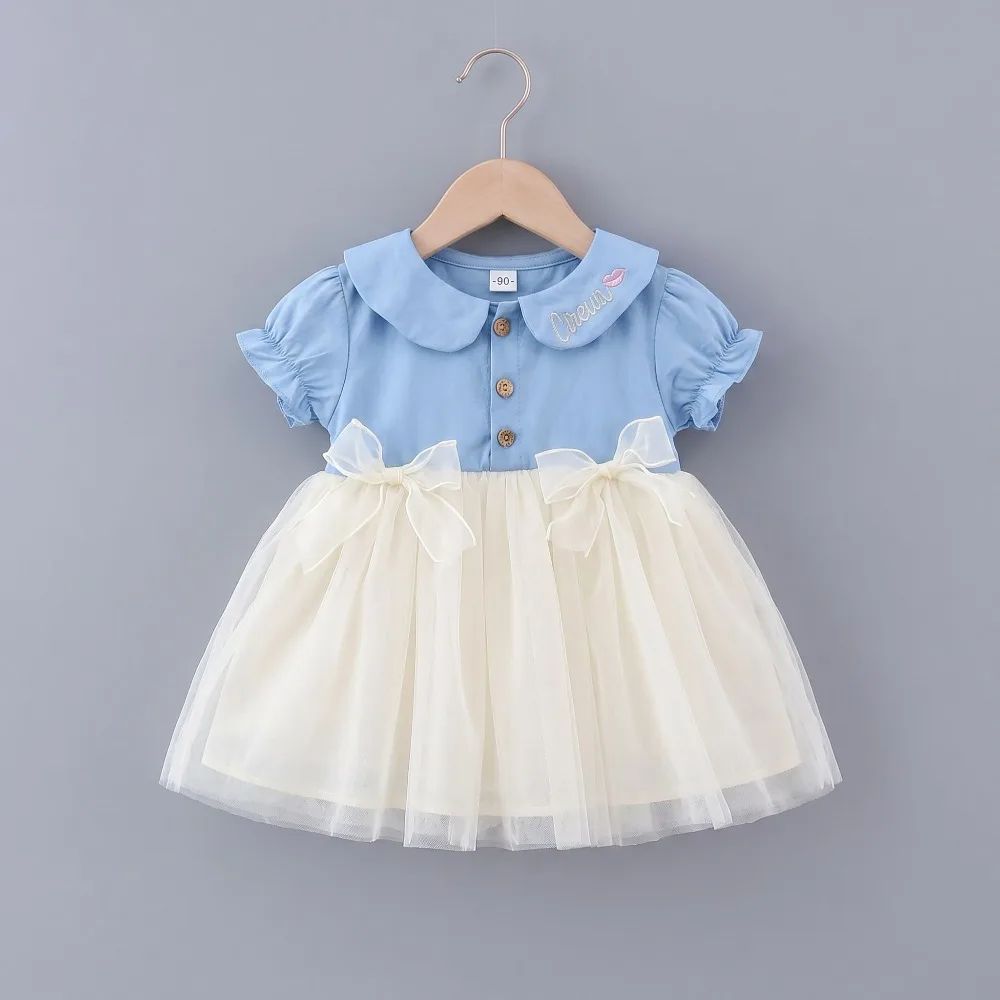 Vestido de princesa veraniego para bebé niña con tul y mangas cortas - imagen 5