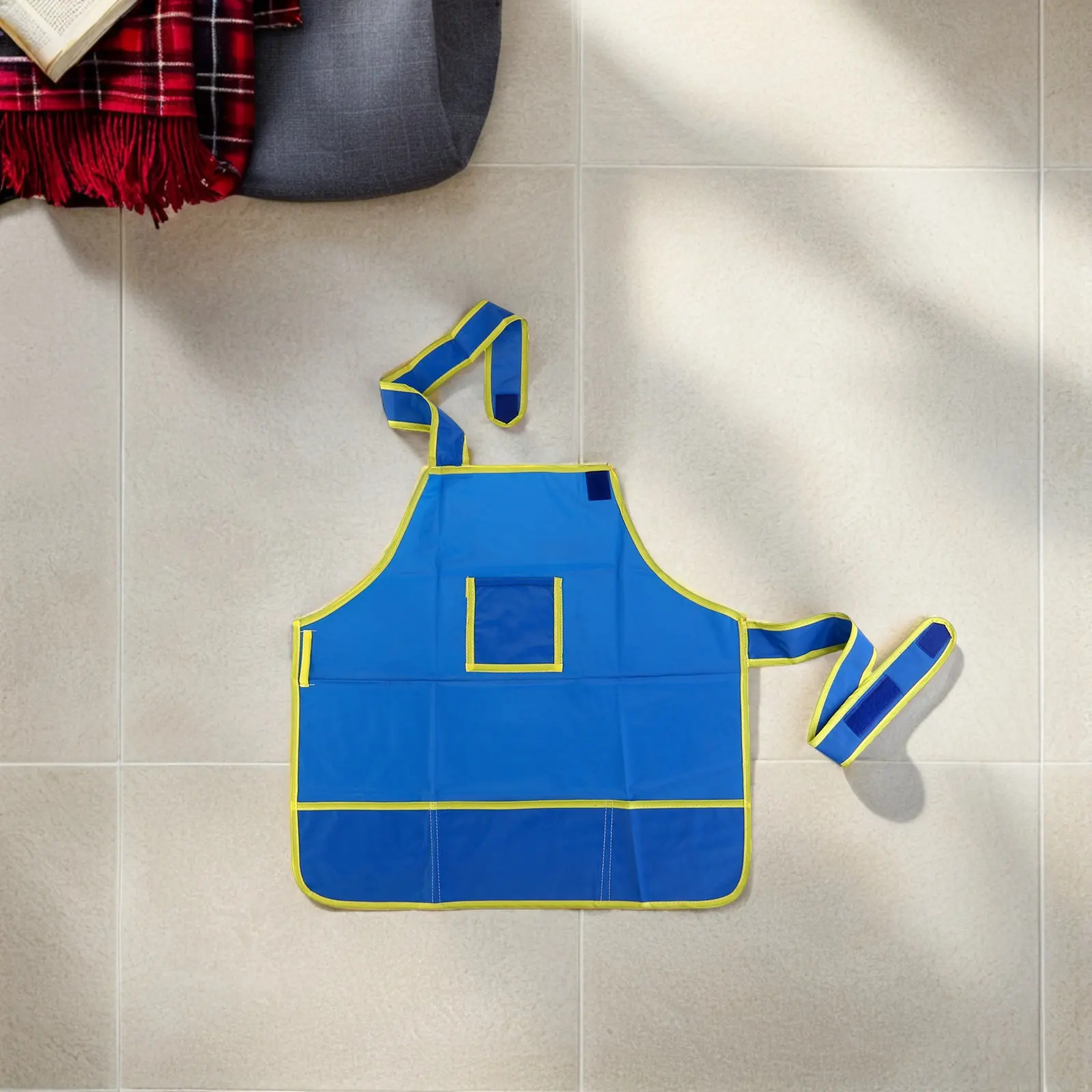 Delantal de pintura impermeable Ultnice infantil azul con bolsillos - imagen 2