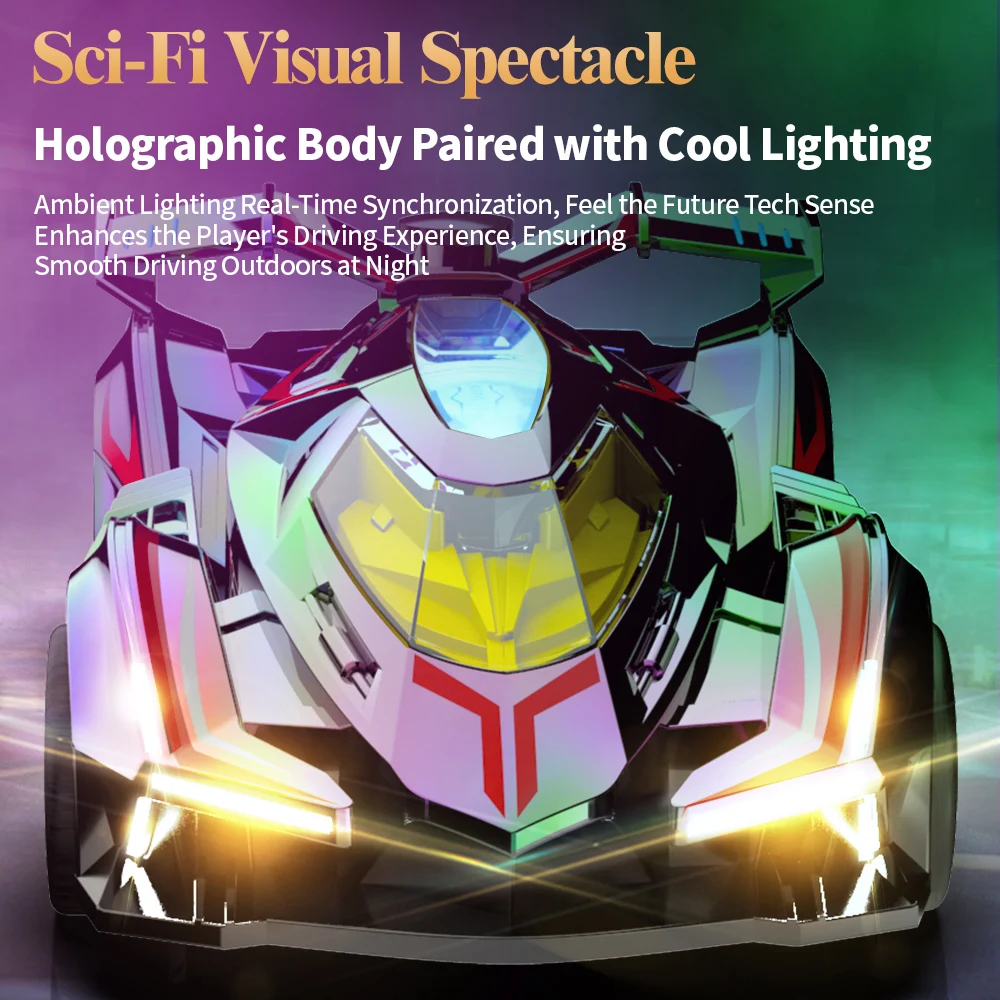 Coche RC de drift con luces pulverizadoras y tracción total - imagen 3