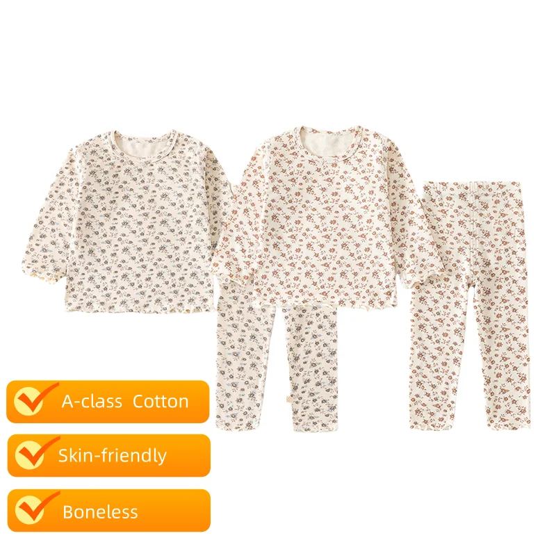 Conjunto floral para niña – Ropa suave de descanso 0-4 años - imagen 5