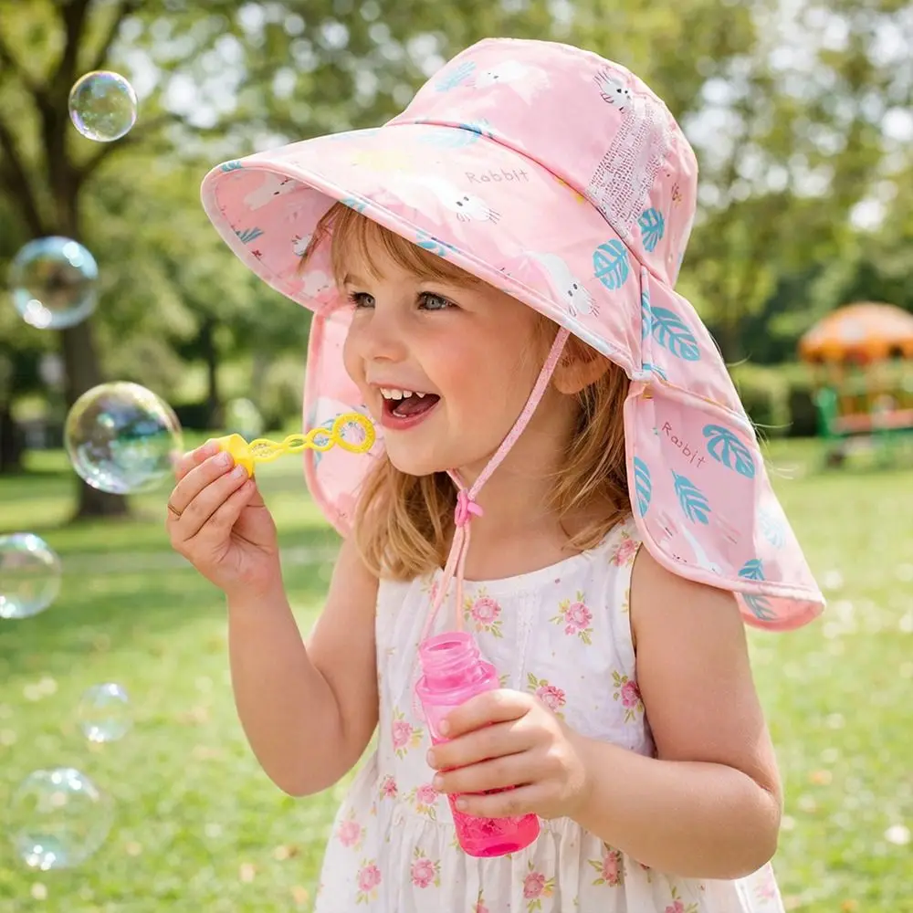 Sombrero de sol transpirable con ala ancha y protección UV infantil - imagen 4