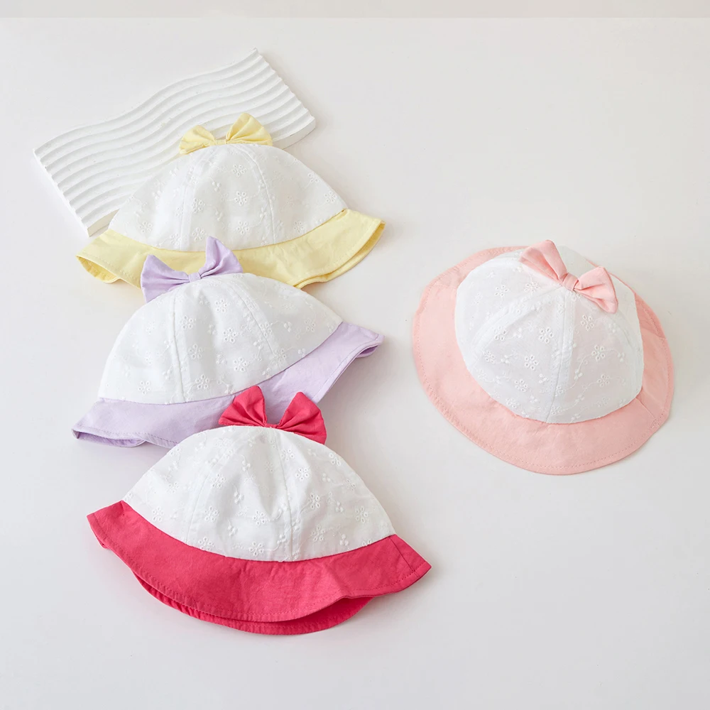 Gorro de pescador transpirable para bebé con visera y lazo - imagen 2