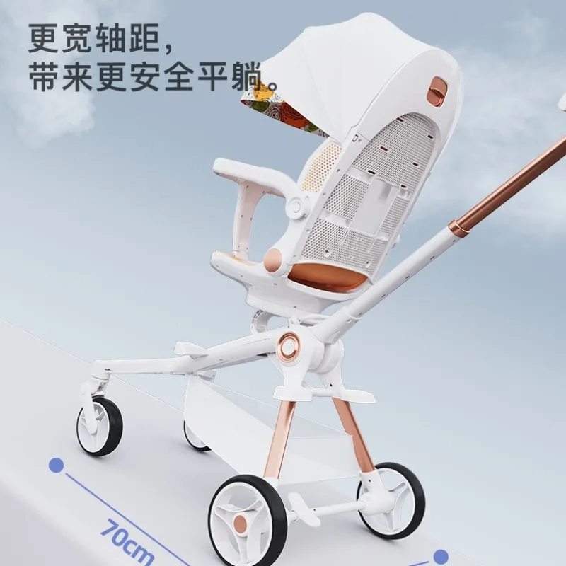 Carrito de bebé plegable con silla elevada y clic - imagen 5