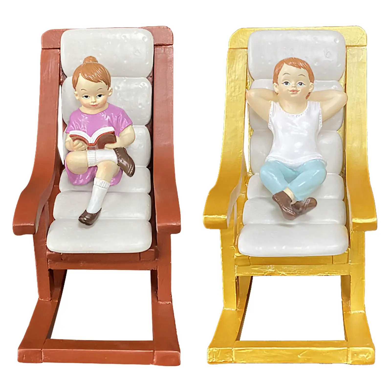 Silla mecedora para casa de muñecas – Accesorio decorativo - imagen 5
