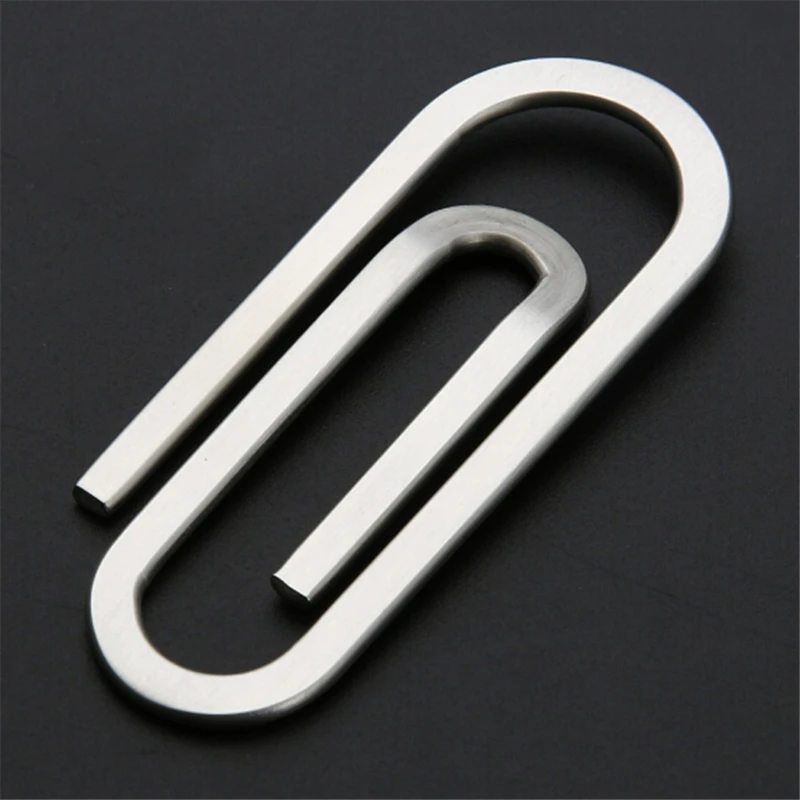 Pinza para billetes y tarjetas de acero inoxidable plateada - imagen 2