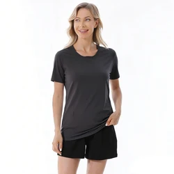 Camiseta de lactancia y maternidad de algodón elástico con cremallera