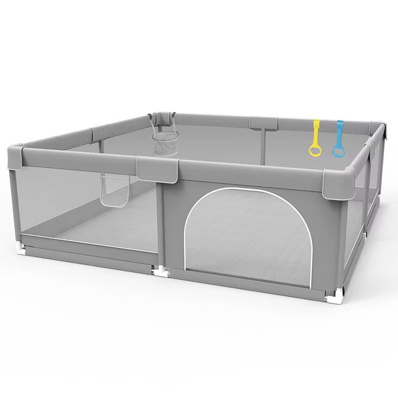 IMBABY Parque infantil gris con zona protección - imagen 2