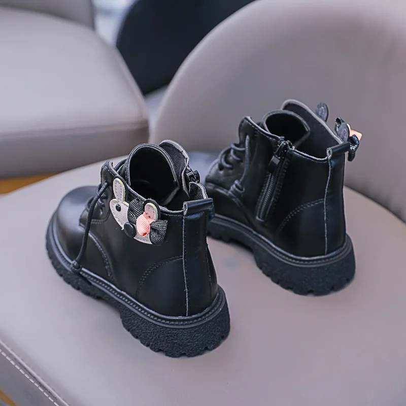Botines de otoño de cuero para niña y niño antideslizantes - imagen 3