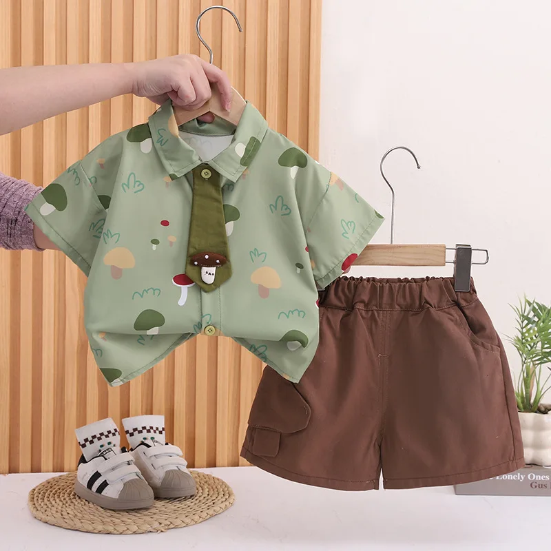 Conjunto de verano para bebé con camisa de manga corta y short - imagen 2
