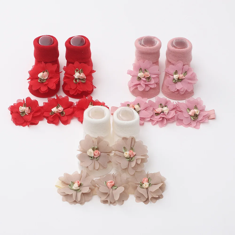 Juego calcetines algodón suave para bebé – Pack floral - imagen 2