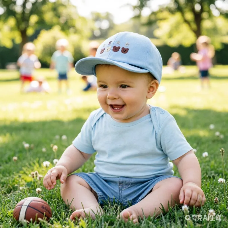 Gorra de béisbol para bebé con bordado oso y visera suave ligera