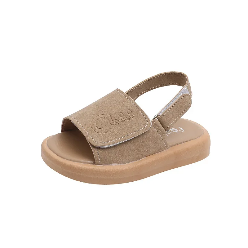 Sandalias de cuero para niñas con punta abierta y suela cómoda - imagen 2