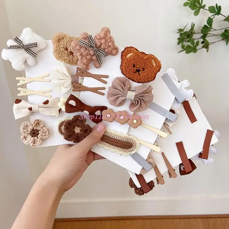 Set de clips de pelo para niñas - Lazadas y pasadores adorables - imagen 4