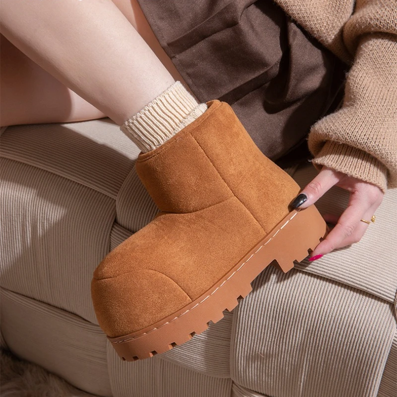 Botas de nieve cálidas con plataforma y suela de felpa suave - imagen 4