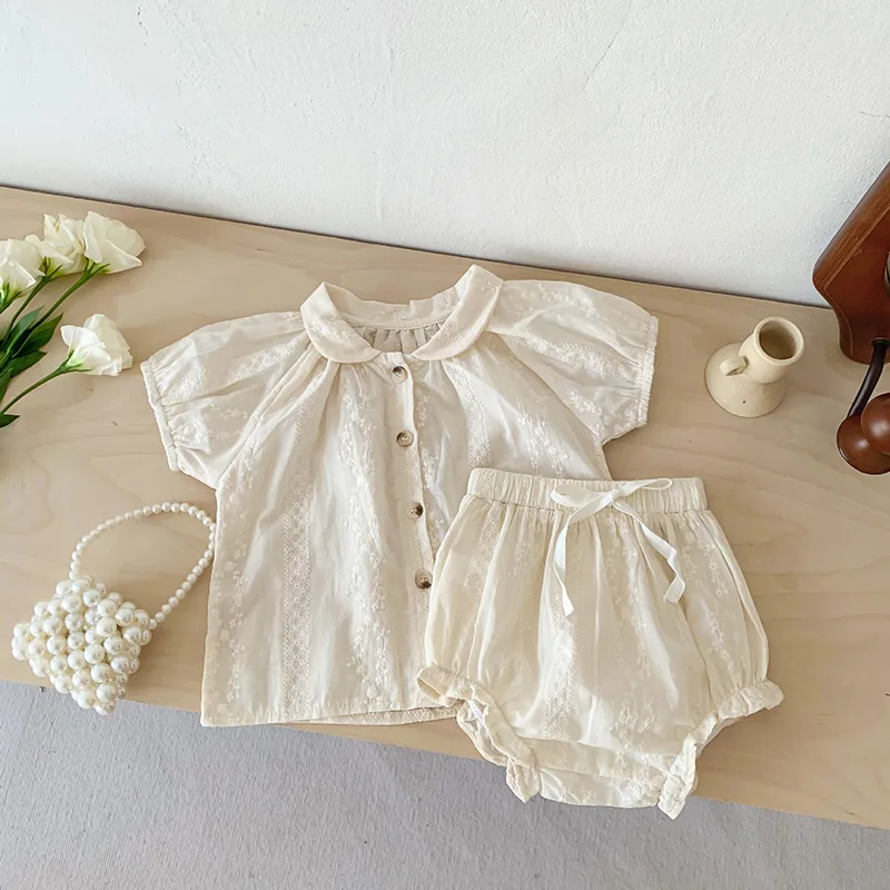 Conjunto de algodón transpirable para niña: camiseta y bombachos - imagen 2