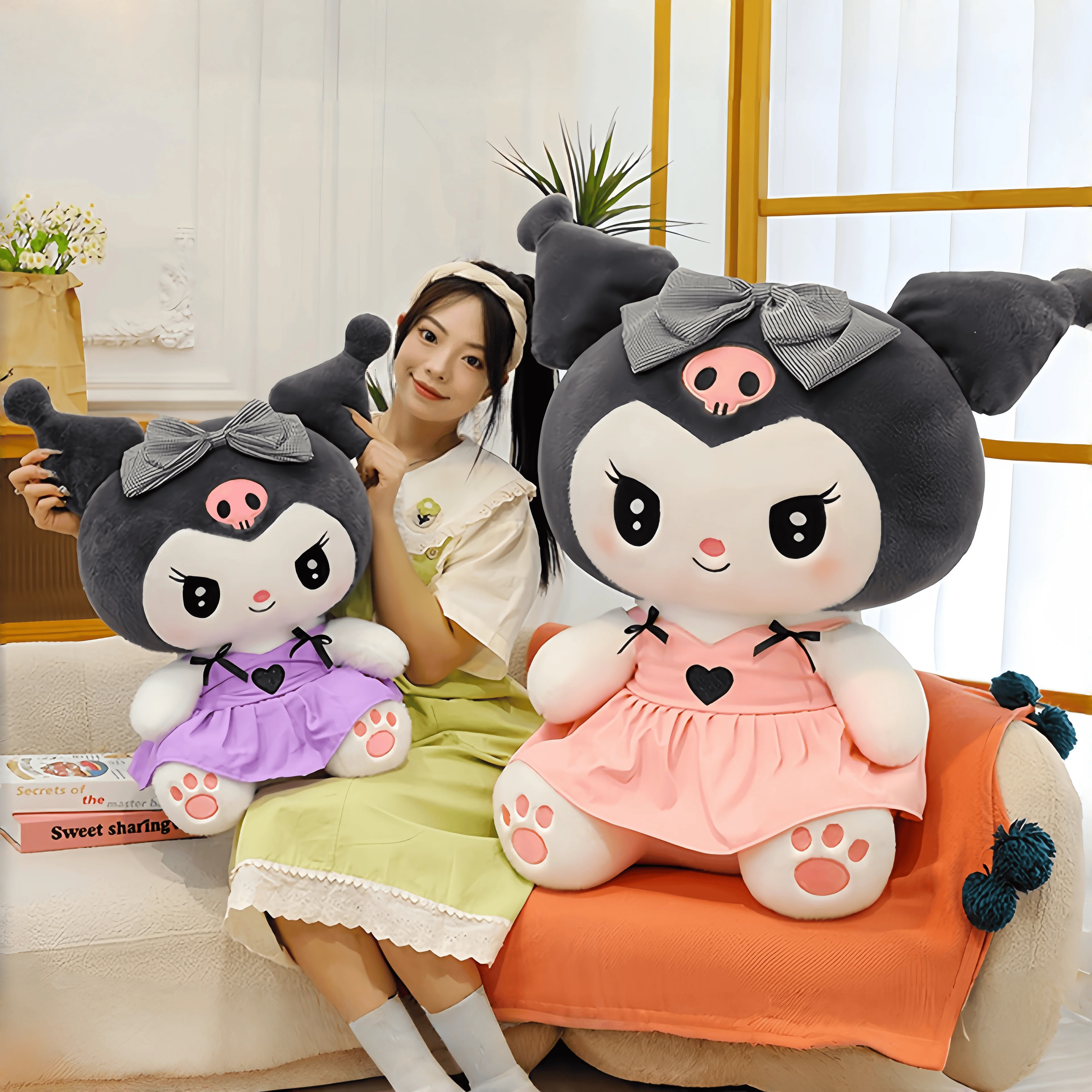 Peluche Kuromi Sanrio tamaño grande suave y acolchado para niños - imagen 3