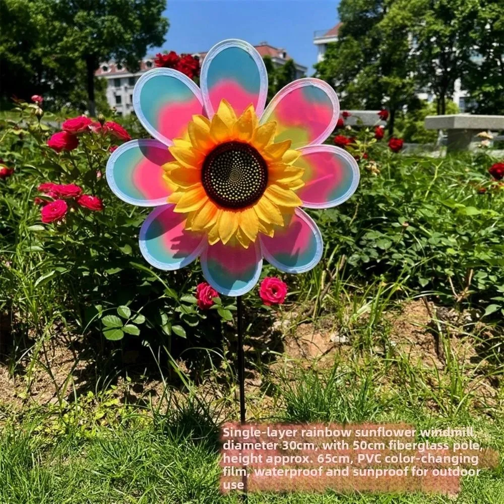 Molino de viento de girasol giratorio con colores cambiantes brillantes - imagen 2