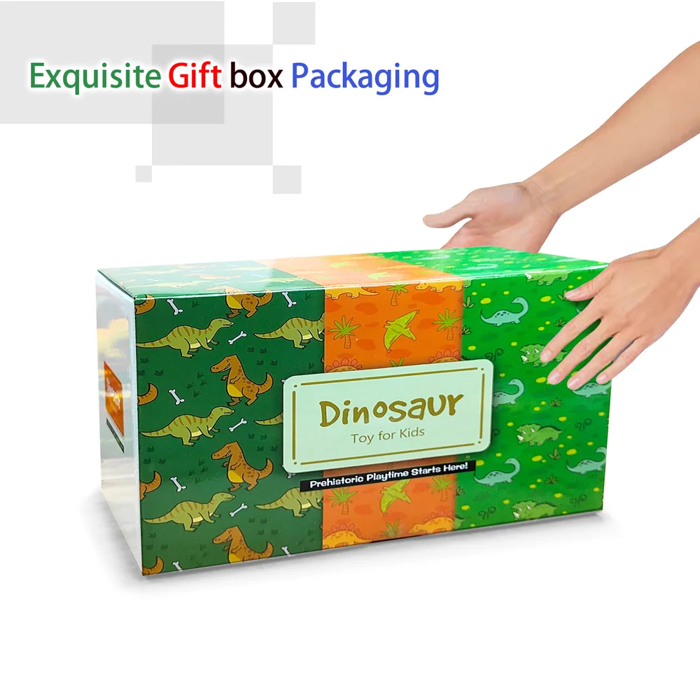 Pista flexible colorida con dinosaurios