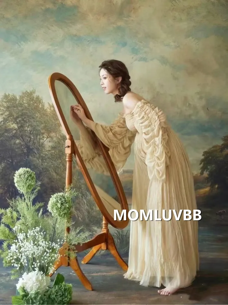 Vestido de maternidad bohemio en tul y chifón para fotos - imagen 2