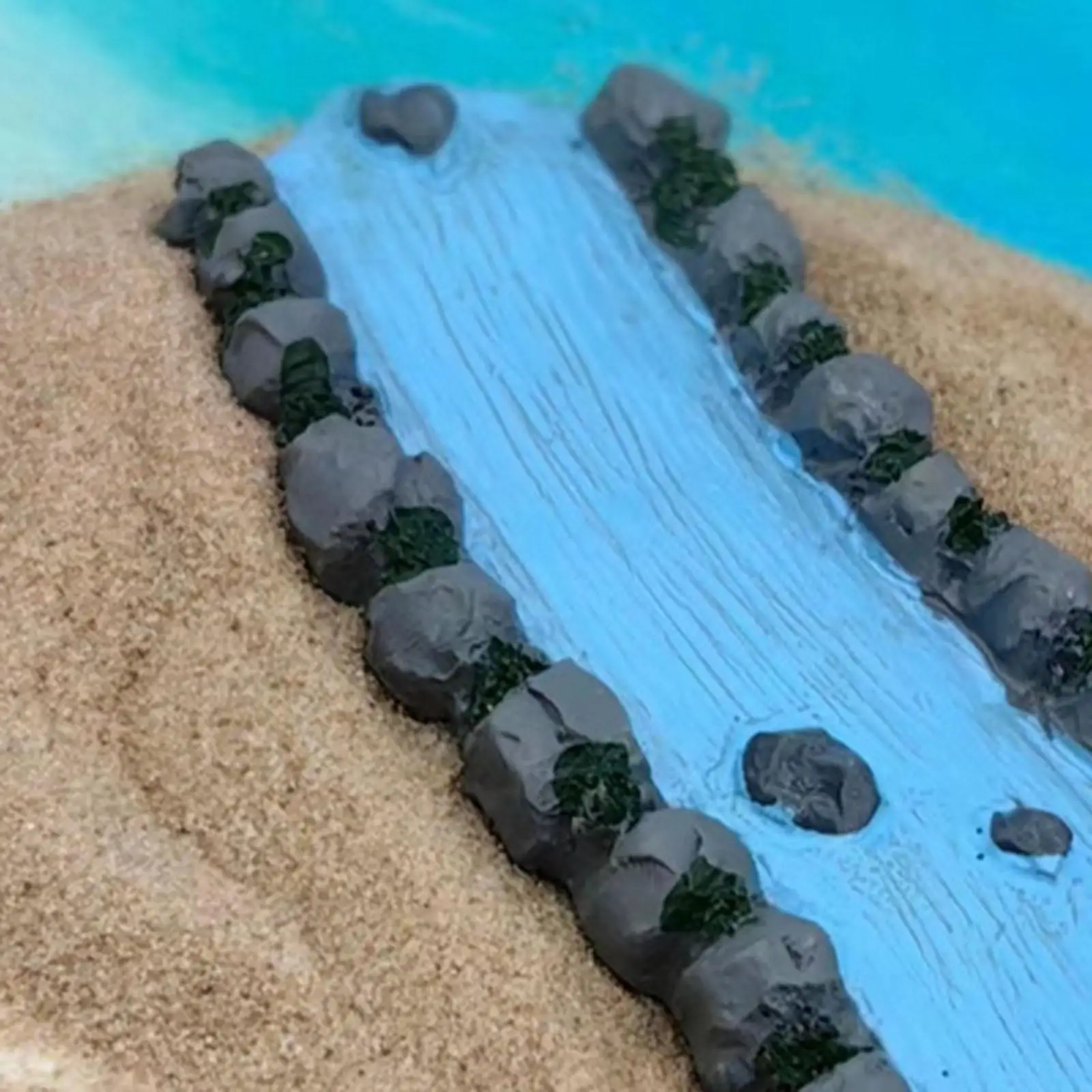 Miniatura de río recto de resina para paisajes, ideal para microjardín y maqueta de tren