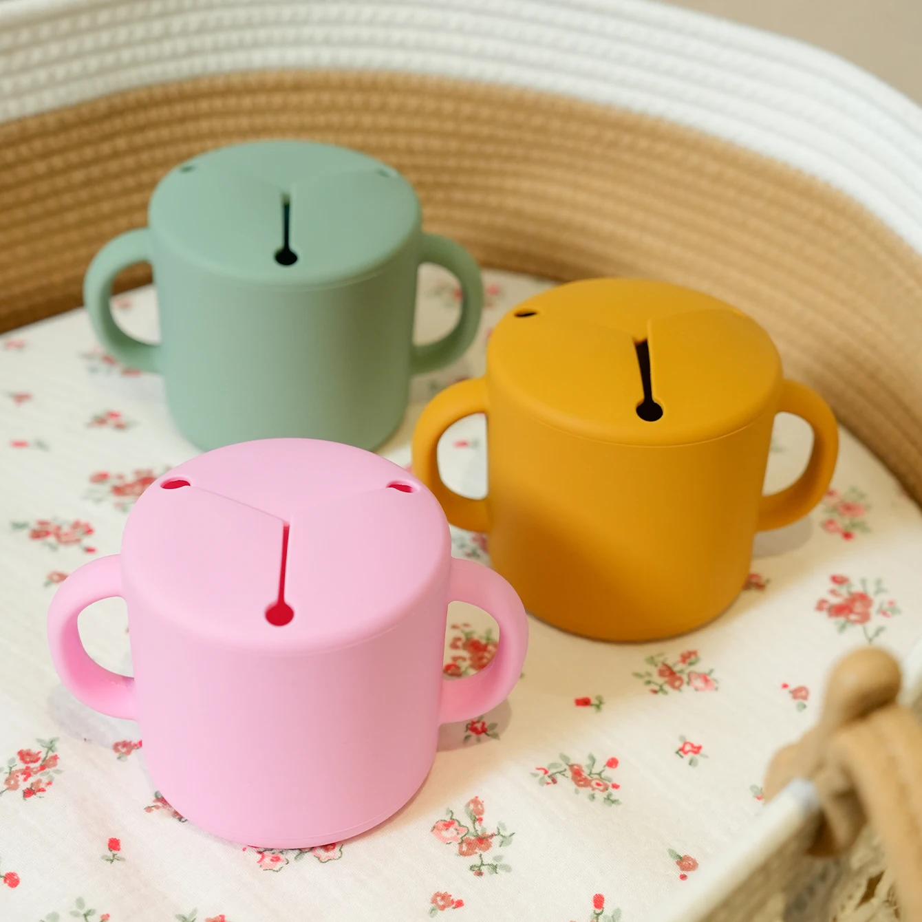 Taza aperitivos bebé silicona – Doble asa segura sin BPA - imagen 3
