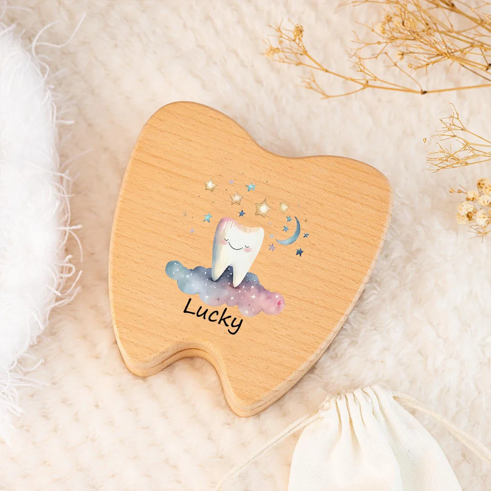Caja para dientes de hada, recuerdo primera caída, madera infantil - imagen 2