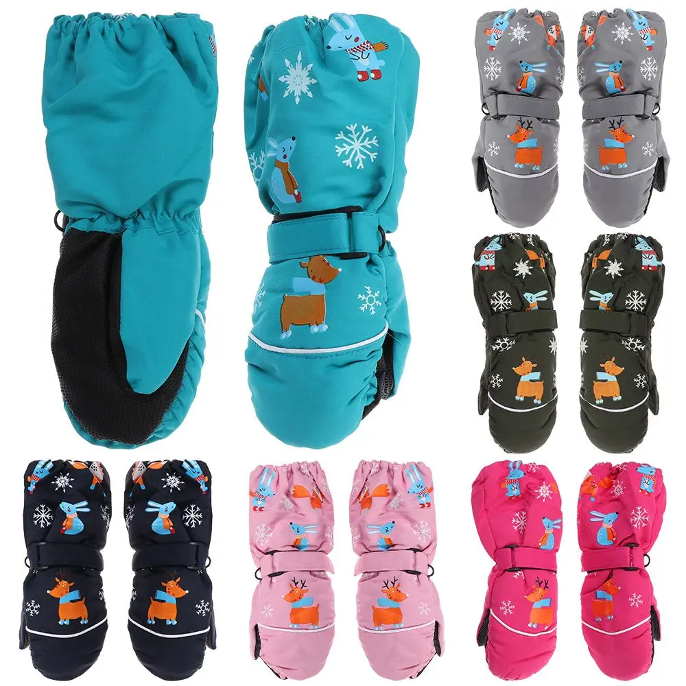 Guantes de invierno impermeables para niños – Estampado ciervo y conejo - imagen 5