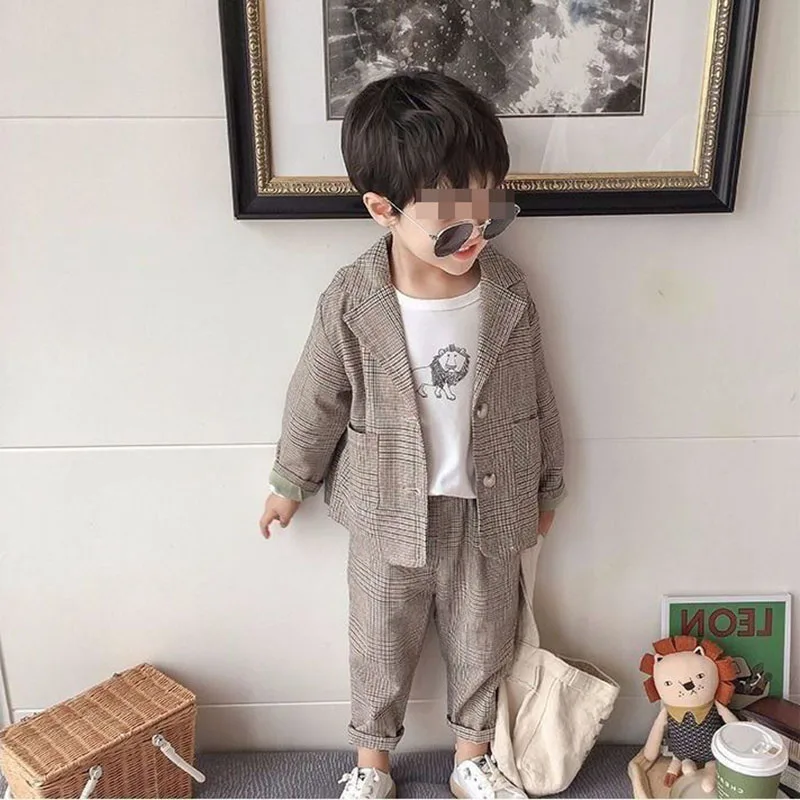MILANCEL traje a cuadros de primavera para niños – conjunto - imagen 4