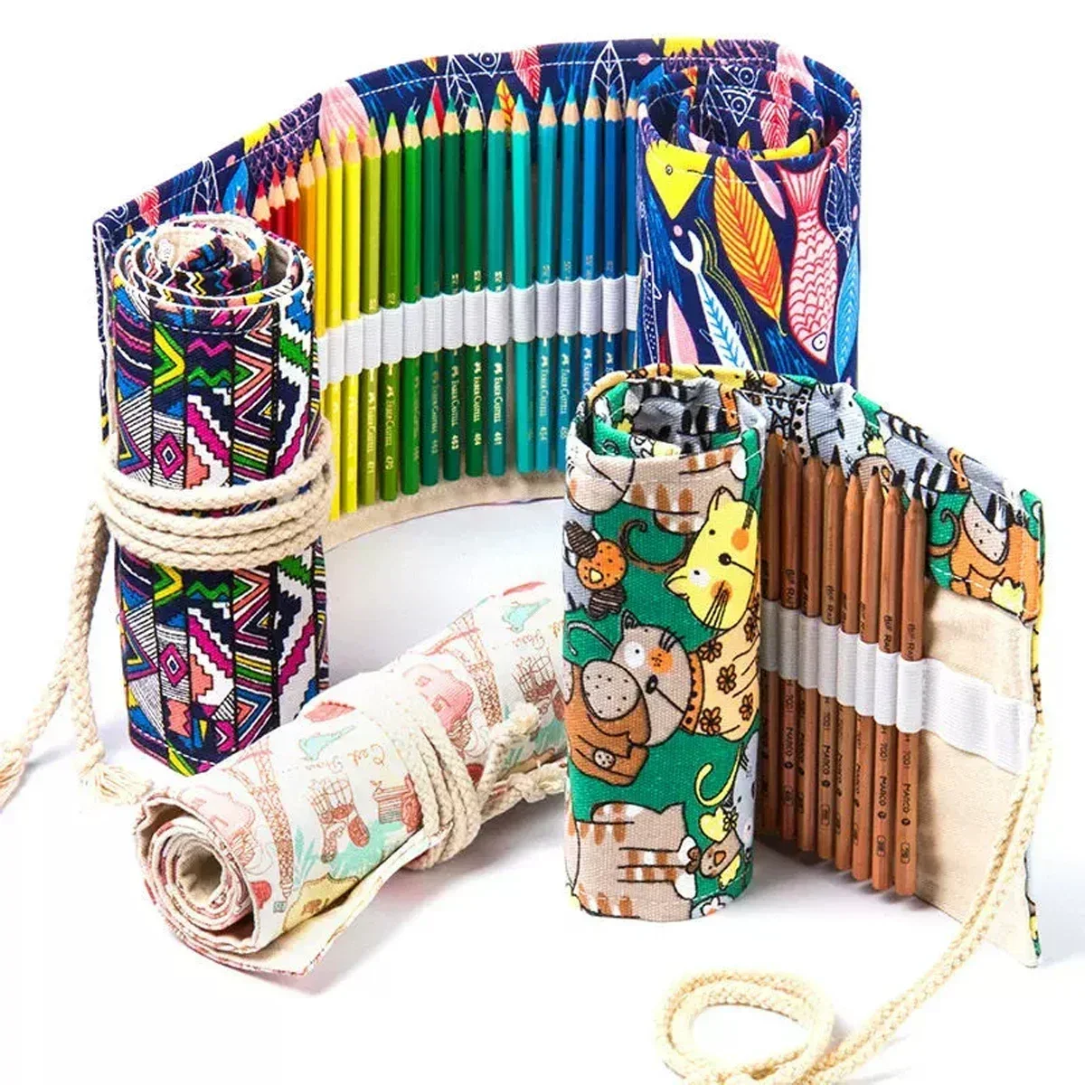 Estuche escolar artesanal de lona con gran capacidad - imagen 5