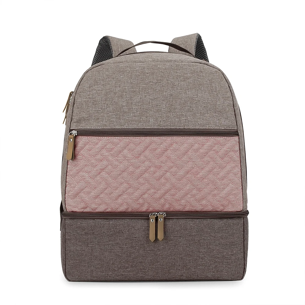 Bolsa maternal gris claro de acceso rápido para viajar con bebé