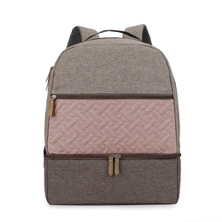 Bolsa maternal gris claro de acceso rápido para viajar con bebé