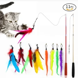 Varita de plumas retráctil para gatos – Suave y divertida