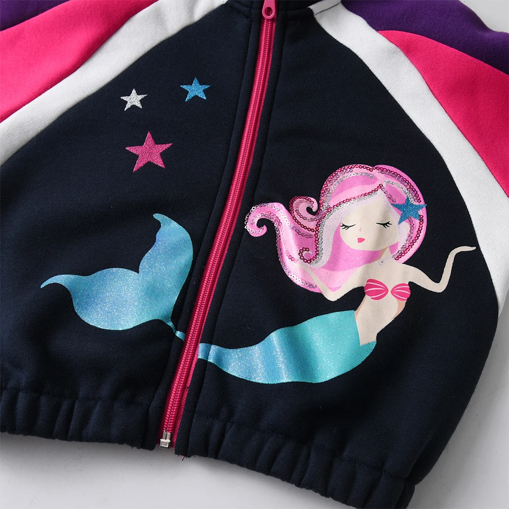 DXTON Chaqueta deportiva con cremallera y estampado de sirena - imagen 3