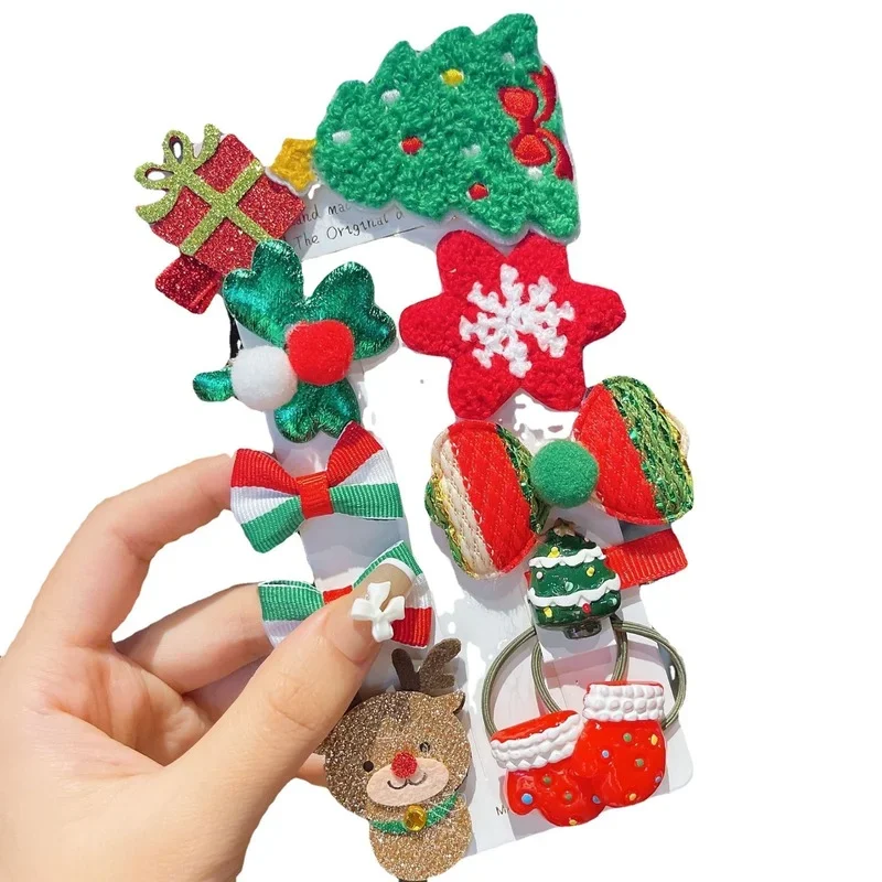Pinzas para el cabello navideñas estilo princesa niña y bebé