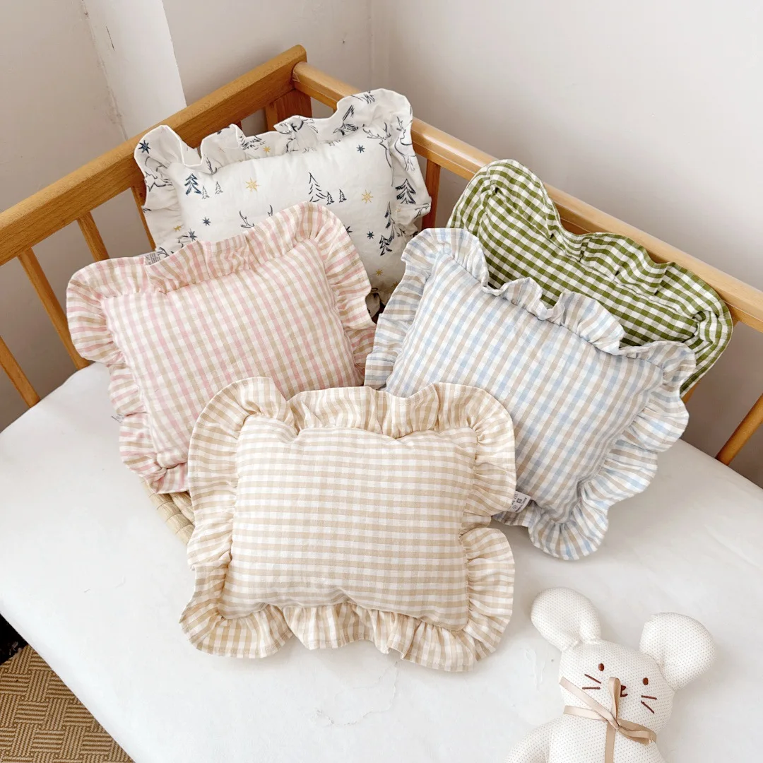 Almohada bebé estilo nórdico con volantes y cojín de algodón lavable - imagen 3