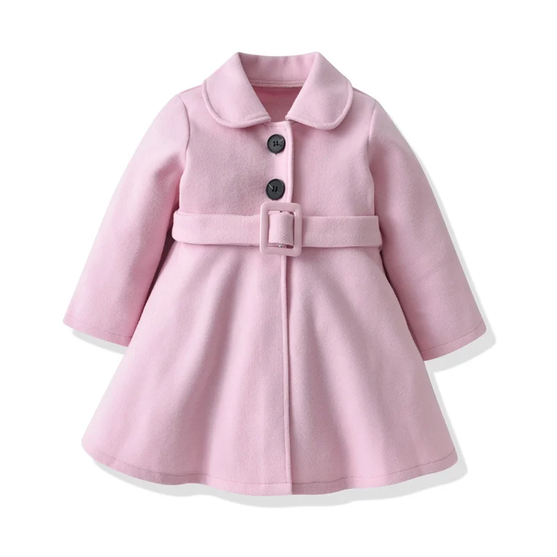 Abrigo de lana tweed para niña otoño-invierno cálido - imagen 4