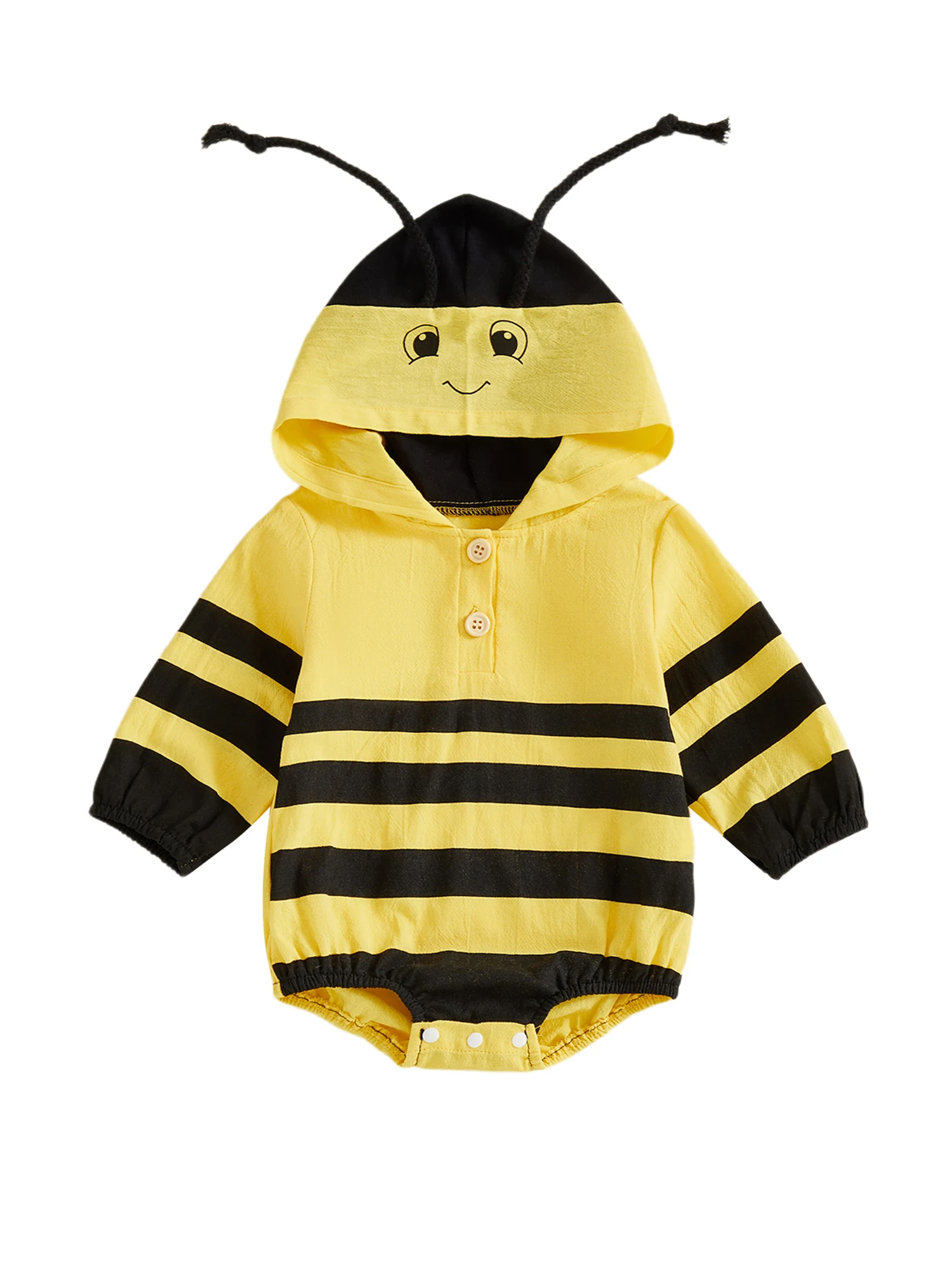 Pelele de abeja con capucha y rayas