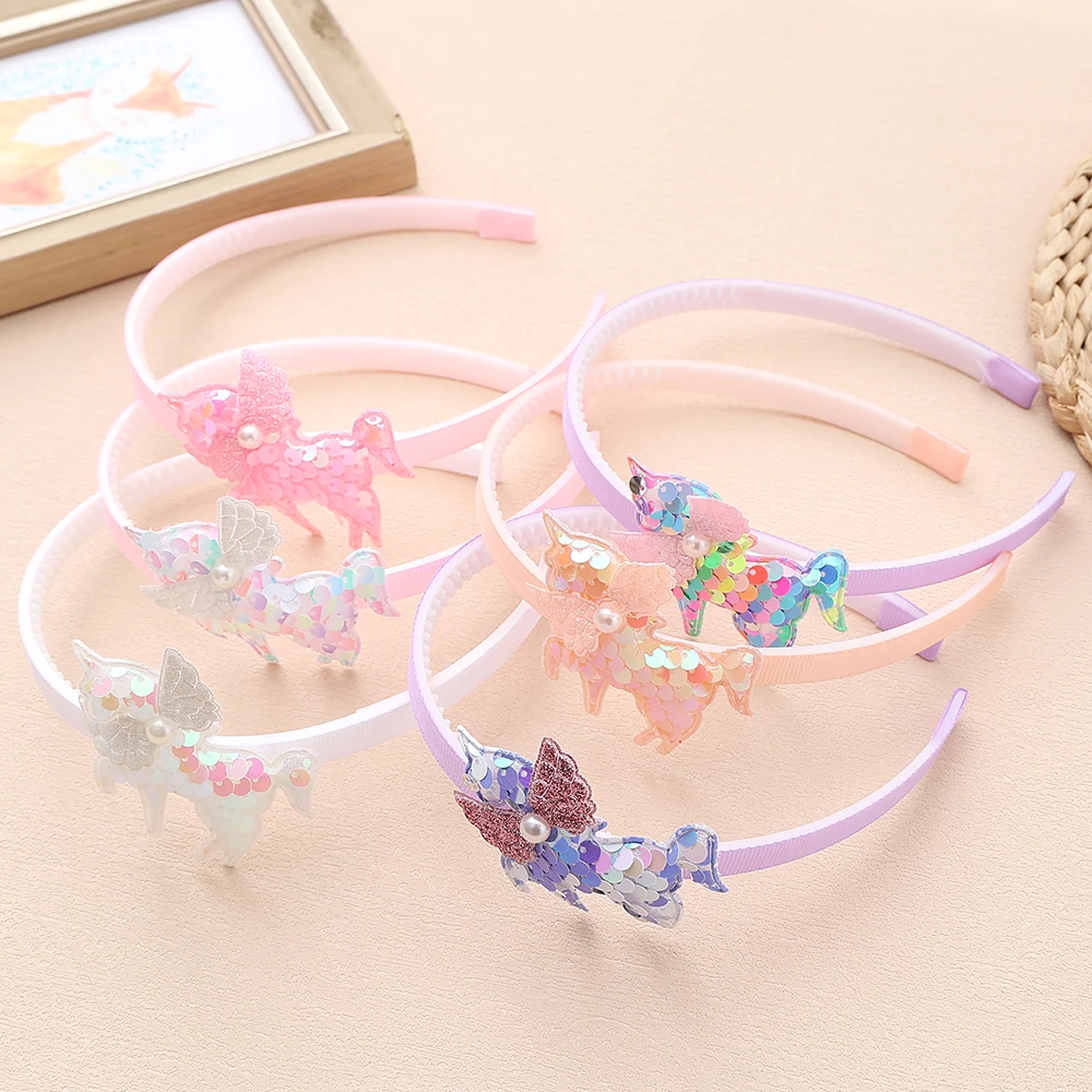 Diademas de unicornio con lentejuelas para ninas - Fiesta artesanal - imagen 4