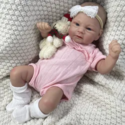 Muñeca Reborn realista 17 pulgadas con pelo pintado a mano