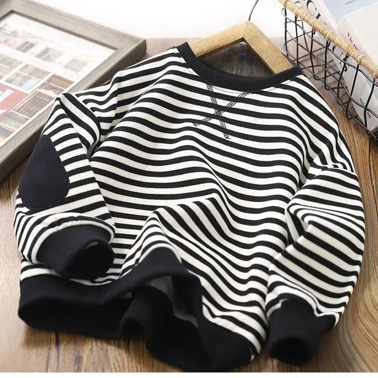 Sudadera a rayas infantil para otoño y primavera, estilo deportivo - imagen 2