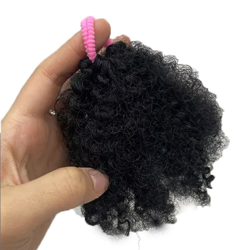 Moños infantiles Afro Puff con garra elástica