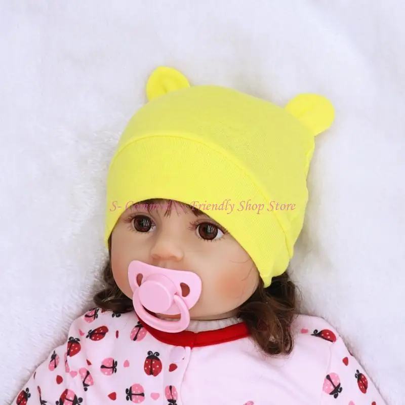 Gorro bebé suave con orejas de oso para dormir y hospital - imagen 4