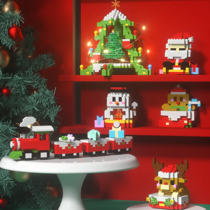 Mini bloques de Papá Noel con luz – Juguete navideño infantil - imagen 2
