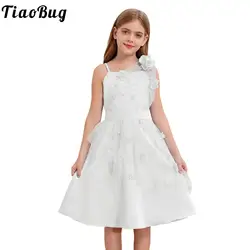 Vestido de tul bordado con flores para niñas – Fiesta y ceremonias