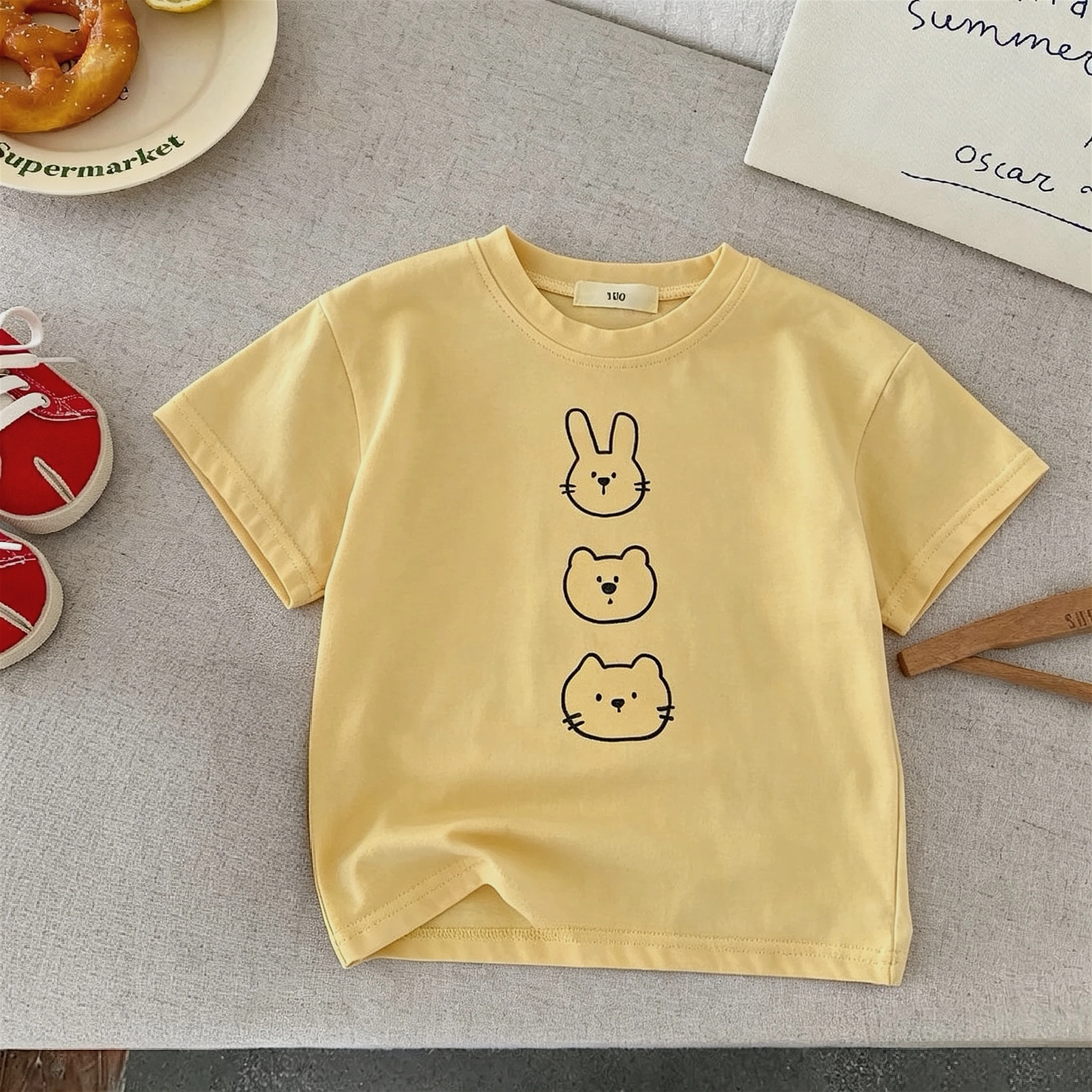 Camiseta infantil de manga corta estampada con cuello redondo - imagen 4