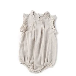 MILANCEL Mono de verano sin mangas para niñas – Lino transpirable
