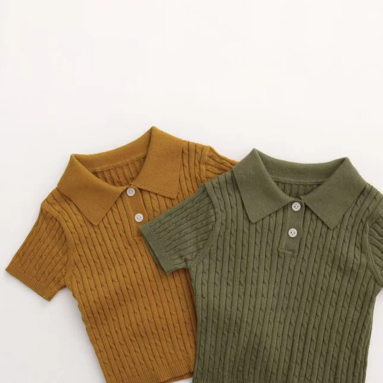 Polo de punto manga corta algodón suave para niños - imagen 3