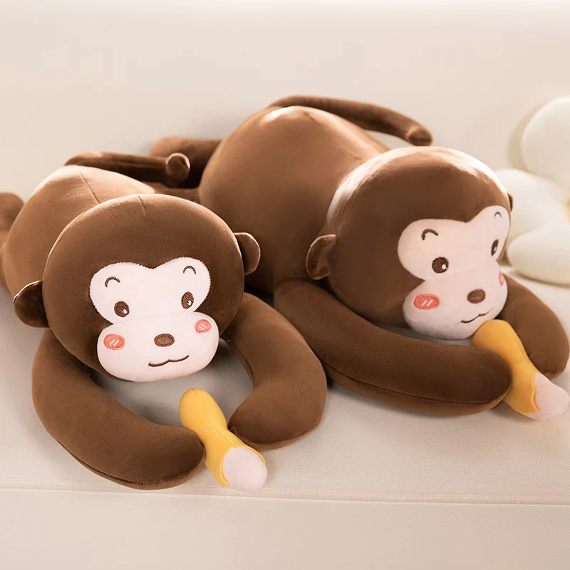 Peluche de mono tumbado largo para niña, suave y decorativo - imagen 4