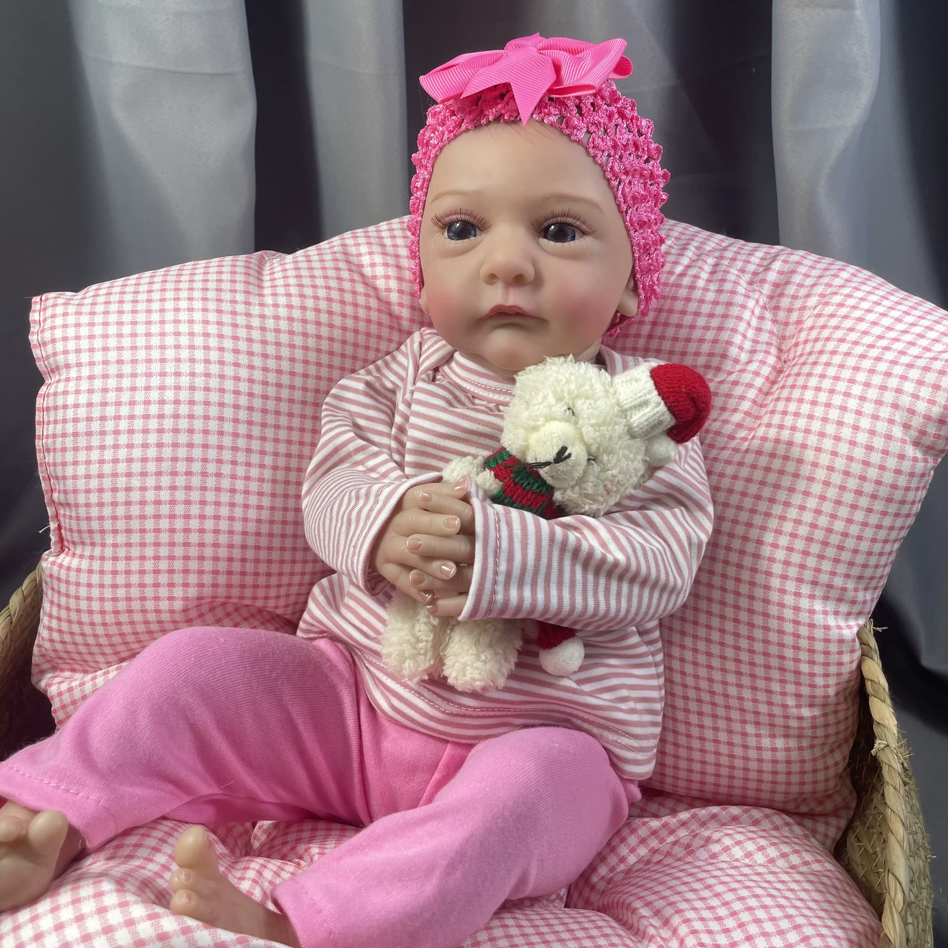 Muñeca Reborn bebé pelo pintado a mano tono piel 3D venas visibles - imagen 2
